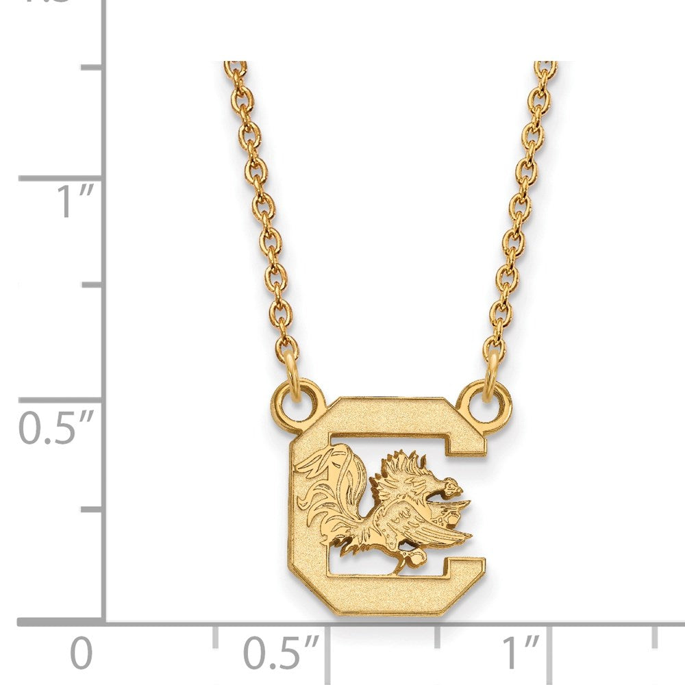 Alternate view of the 10k Yellow Gold South Carolina Small Pendant Necklace by The Black Bow Jewelry Co.