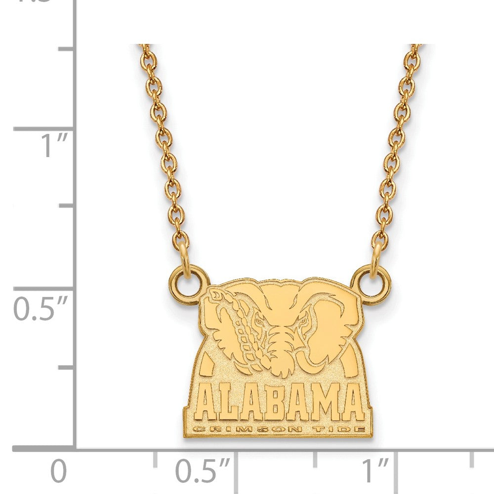 Alternate view of the 10k Yellow Gold U of Alabama Small Crimson Tide Pendant Necklace by The Black Bow Jewelry Co.