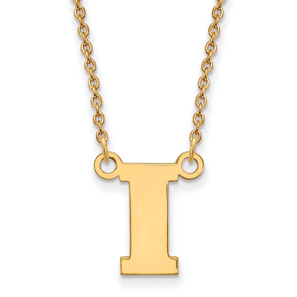 10k Yellow Gold U of Iowa Small Initial I Pendant Necklace, Item N13282 by The Black Bow Jewelry Co.
