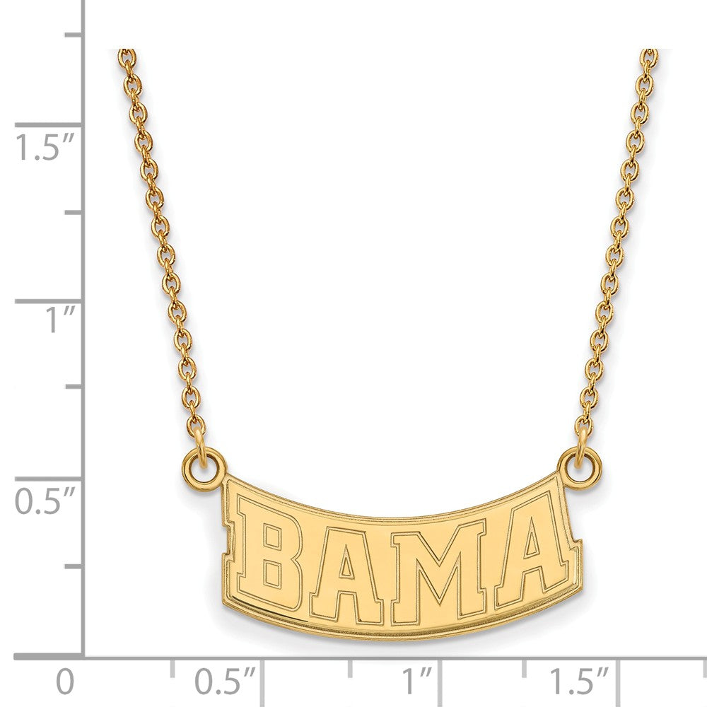 Alternate view of the 10k Yellow Gold U of Alabama Small Pendant Necklace by The Black Bow Jewelry Co.