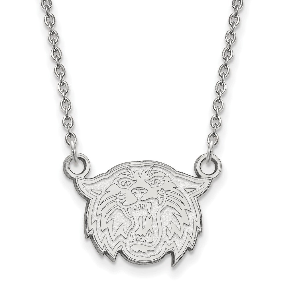 14k White Gold Villanova U Small Wildcat Pendant Necklace, Item N13288 by The Black Bow Jewelry Co.