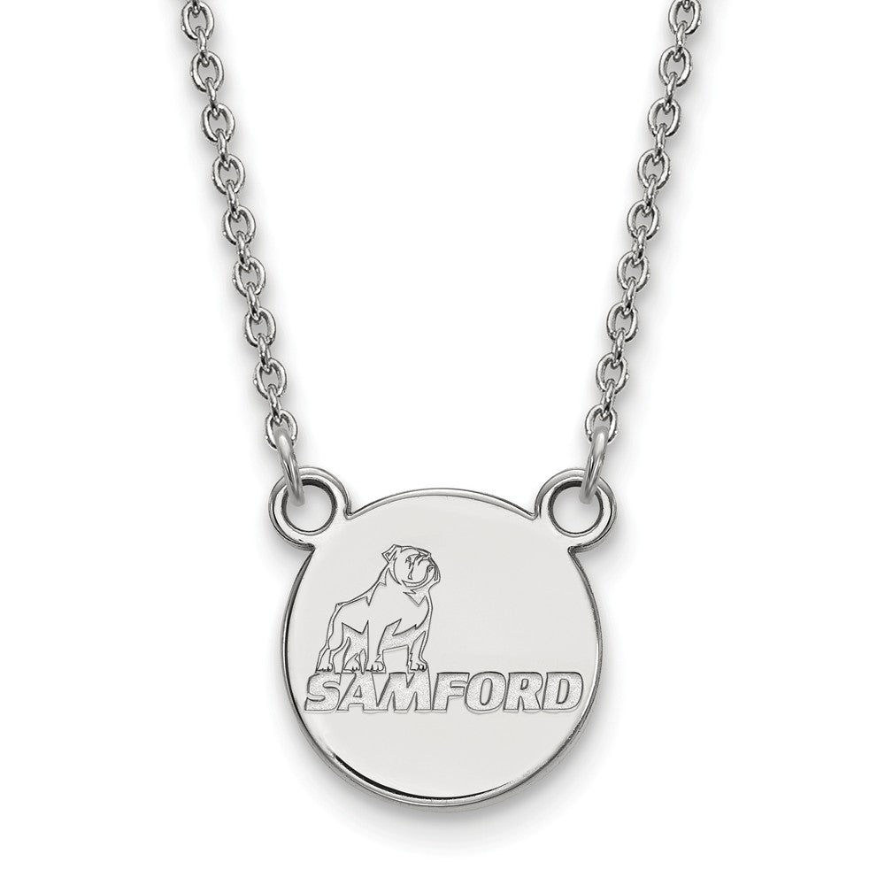 14k White Gold Samford U Small Pendant Necklace, Item N13304 by The Black Bow Jewelry Co.