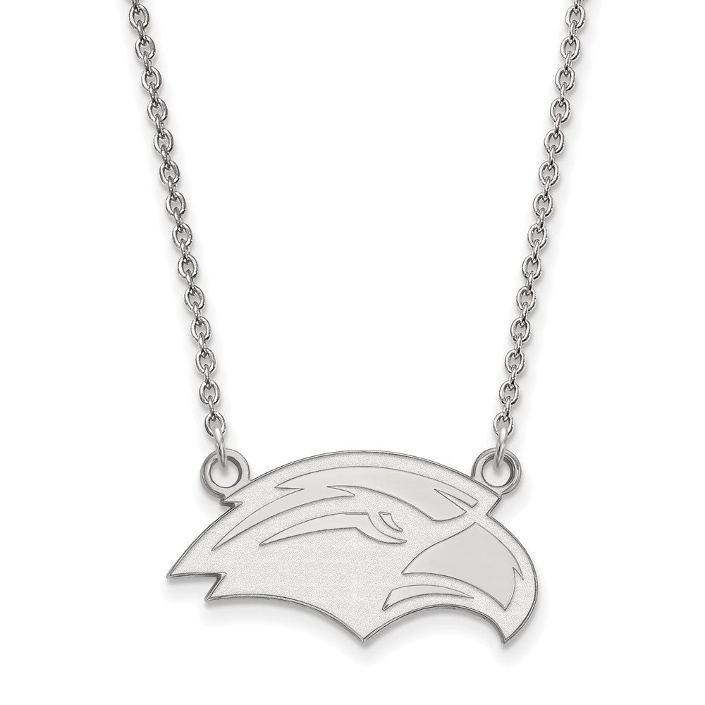 14k White Gold Southern Miss Small Pendant Necklace, Item N13306 by The Black Bow Jewelry Co.