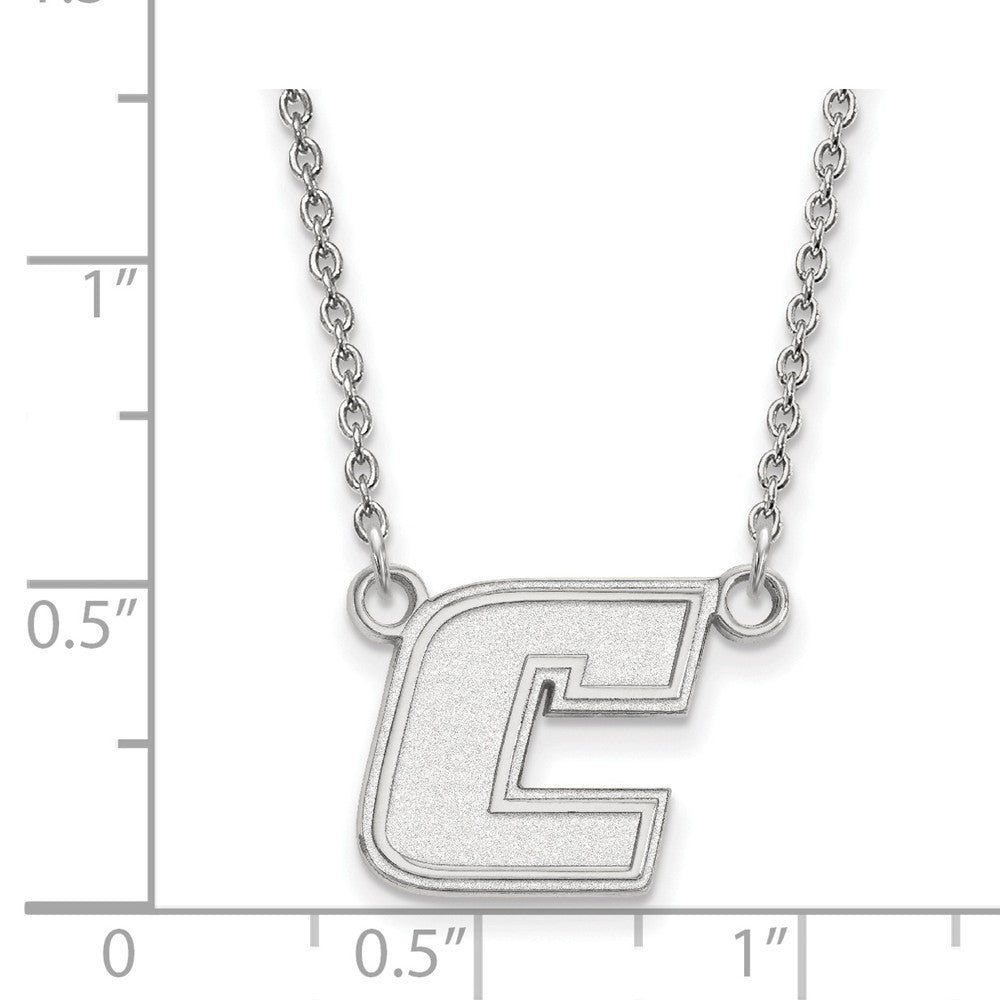 Alternate view of the 14k White Gold U of Tennessee at Chattanooga Small Initial C Necklace by The Black Bow Jewelry Co.