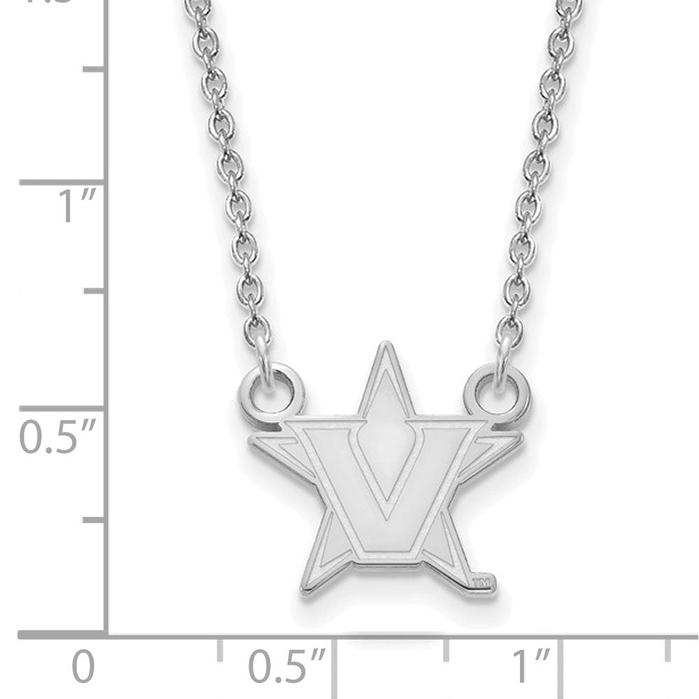 Alternate view of the 14k White Gold Vanderbilt U Small Pendant Necklace by The Black Bow Jewelry Co.