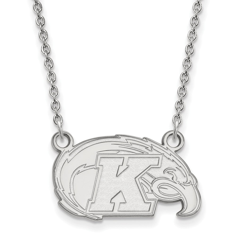 14k White Gold Kent State Small Pendant Necklace, Item N13311 by The Black Bow Jewelry Co.
