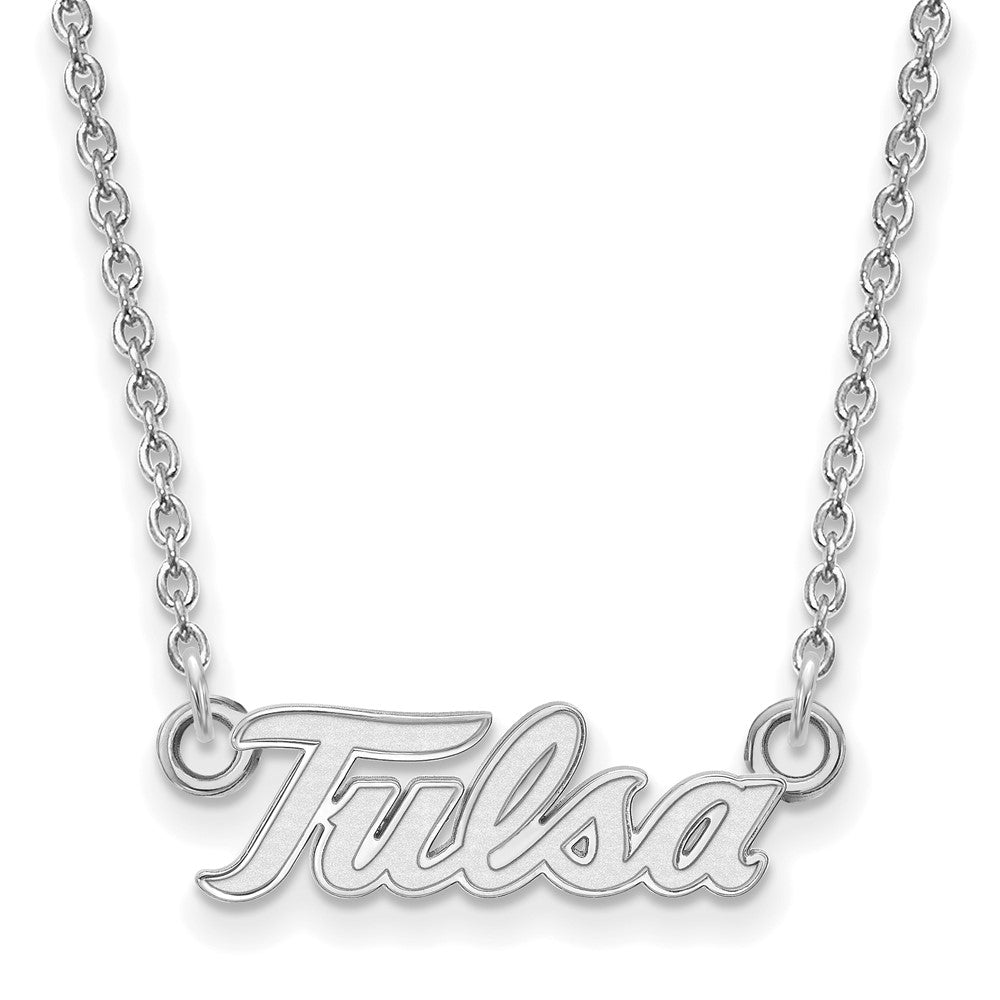 14k White Gold The U of Tulsa Small Pendant Necklace, Item N13317 by The Black Bow Jewelry Co.