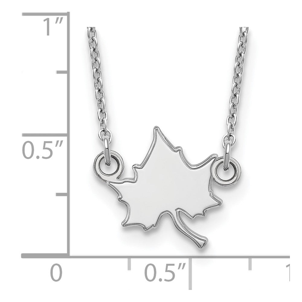 Alternate view of the 14k White Gold Indiana State Small Pendant Necklace by The Black Bow Jewelry Co.