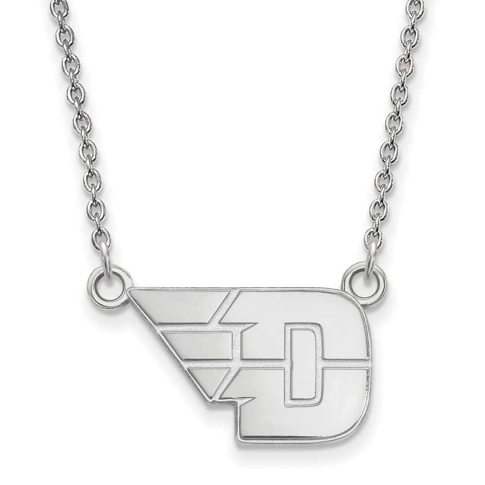 14k White Gold U of Dayton Small Pendant Necklace, Item N13362 by The Black Bow Jewelry Co.