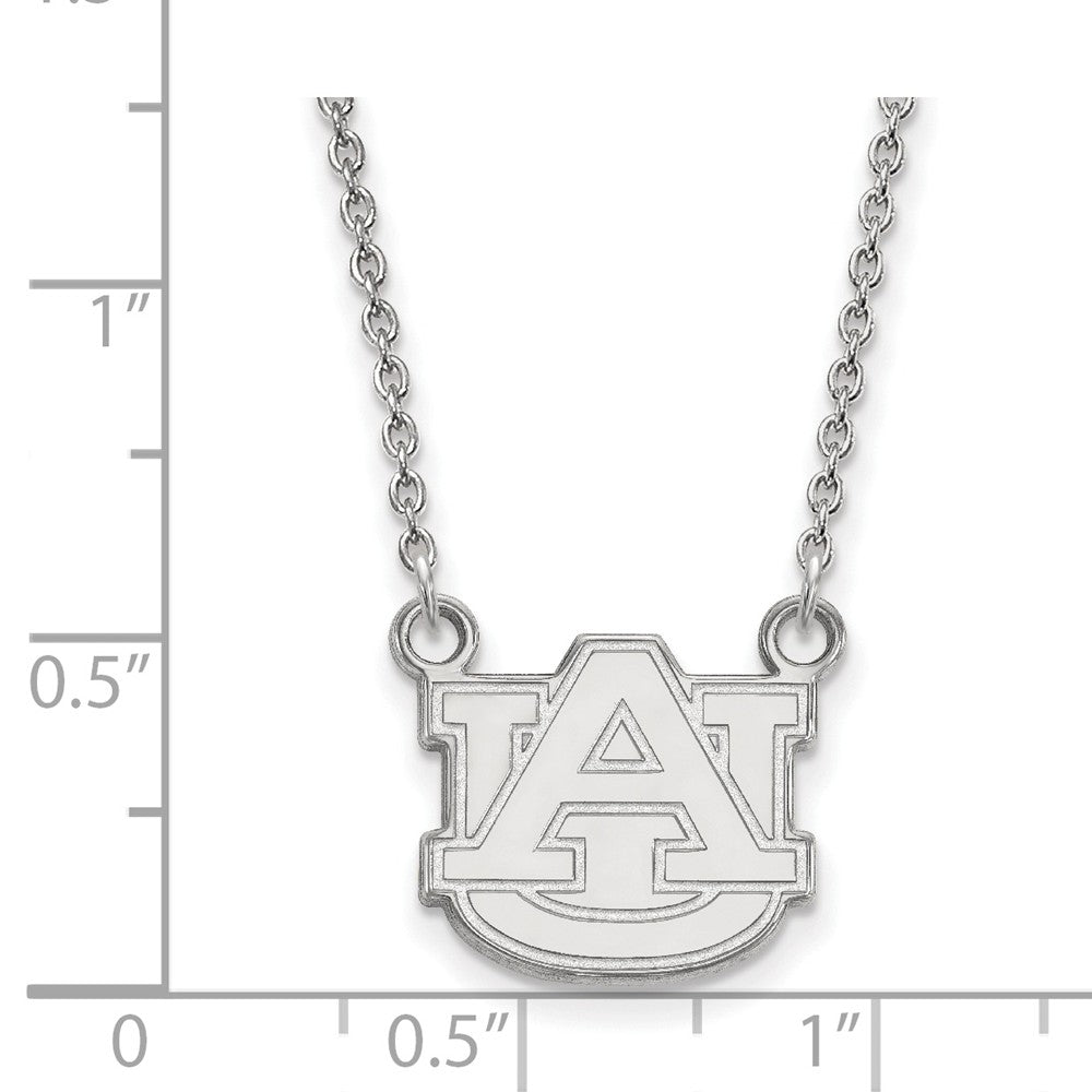 Alternate view of the 14k White Gold Auburn U Small 'AU' Pendant Necklace by The Black Bow Jewelry Co.