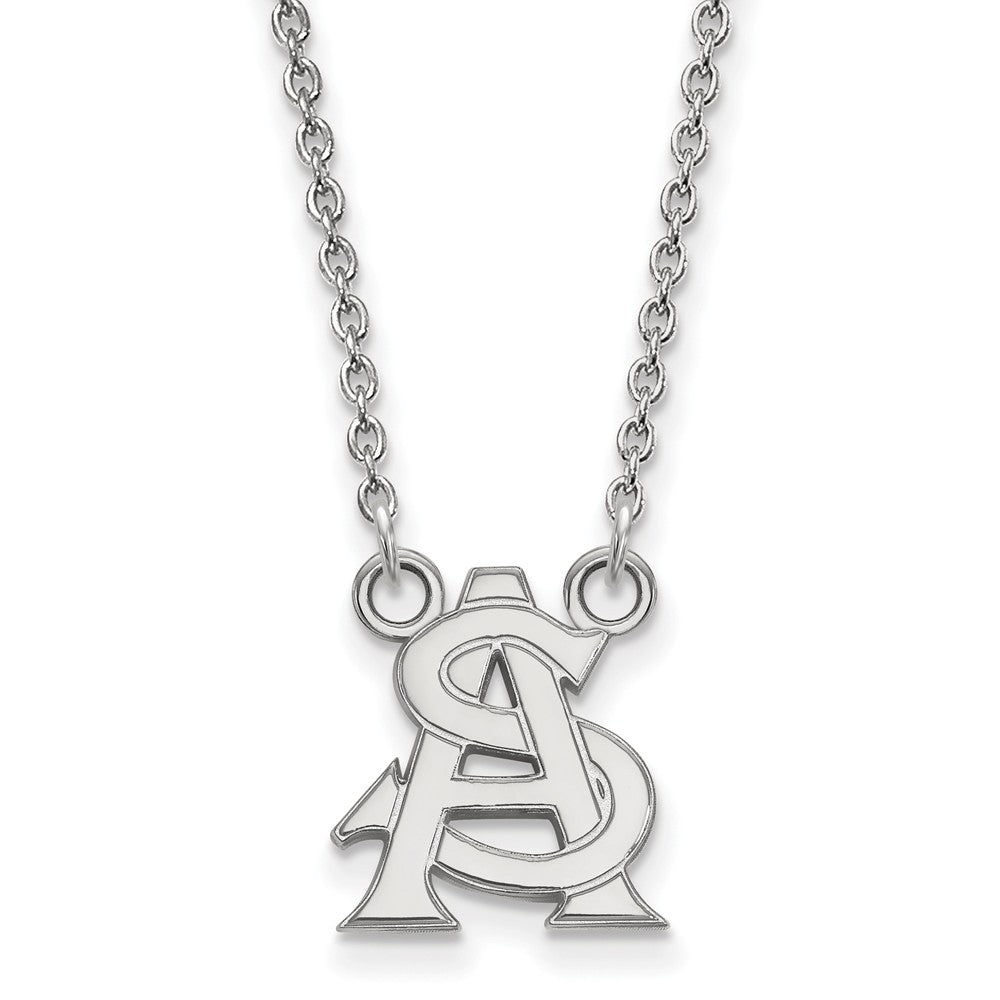 14k White Gold Arizona State Small Pendant Necklace, Item N13414 by The Black Bow Jewelry Co.