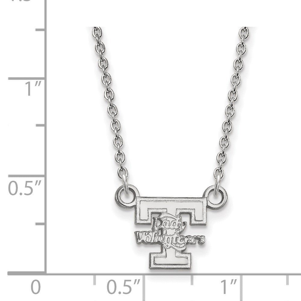 Alternate view of the 14k White Gold U of Tennessee Small Lady Vols Pendant Necklace by The Black Bow Jewelry Co.