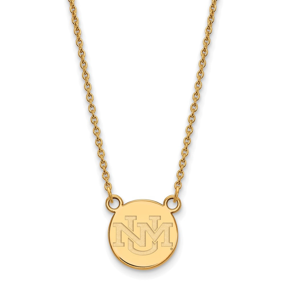 14k Yellow Gold U of New Mexico Small Pendant Necklace, Item N13490 by The Black Bow Jewelry Co.
