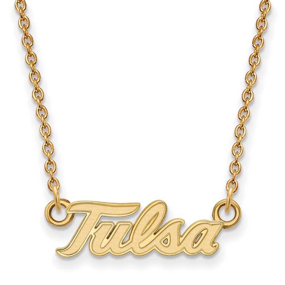 14k Yellow Gold The U of Tulsa Small Pendant Necklace, Item N13492 by The Black Bow Jewelry Co.