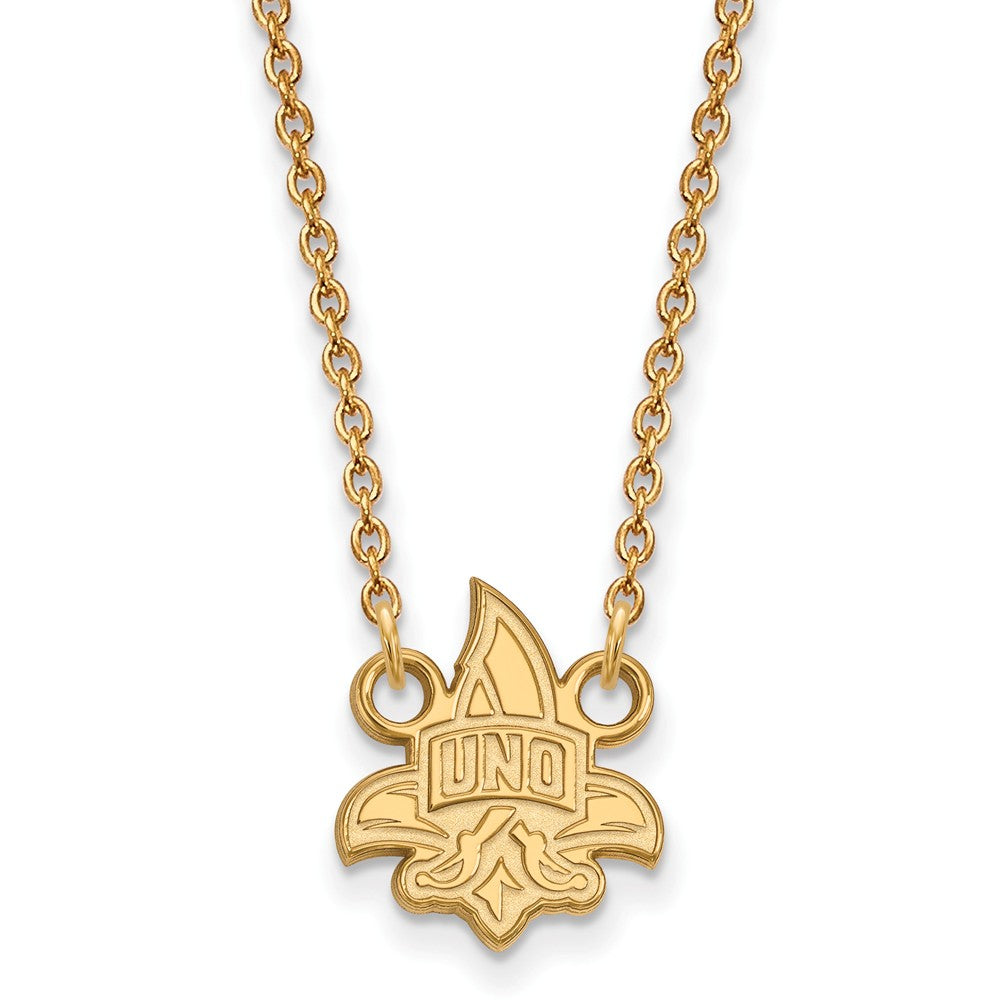 14k Yellow Gold U of New Orleans Small Pendant Necklace, Item N13509 by The Black Bow Jewelry Co.