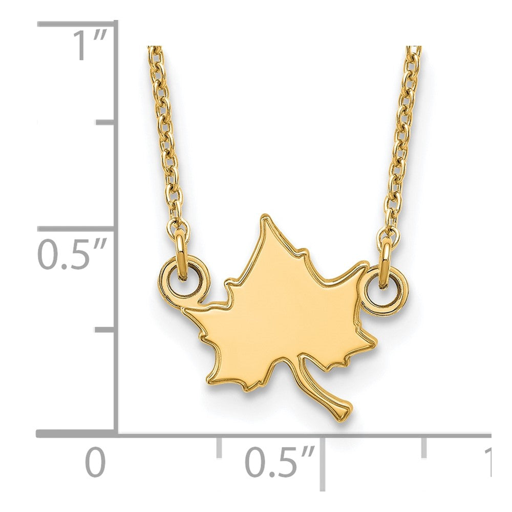 Alternate view of the 14k Yellow Gold Indiana State Small Pendant Necklace by The Black Bow Jewelry Co.