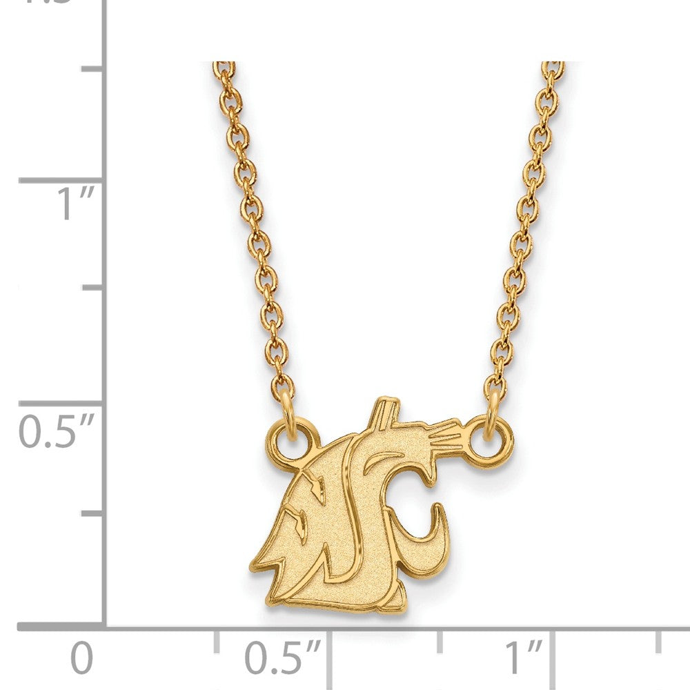 Alternate view of the 14k Yellow Gold Washington State Small Pendant Necklace by The Black Bow Jewelry Co.