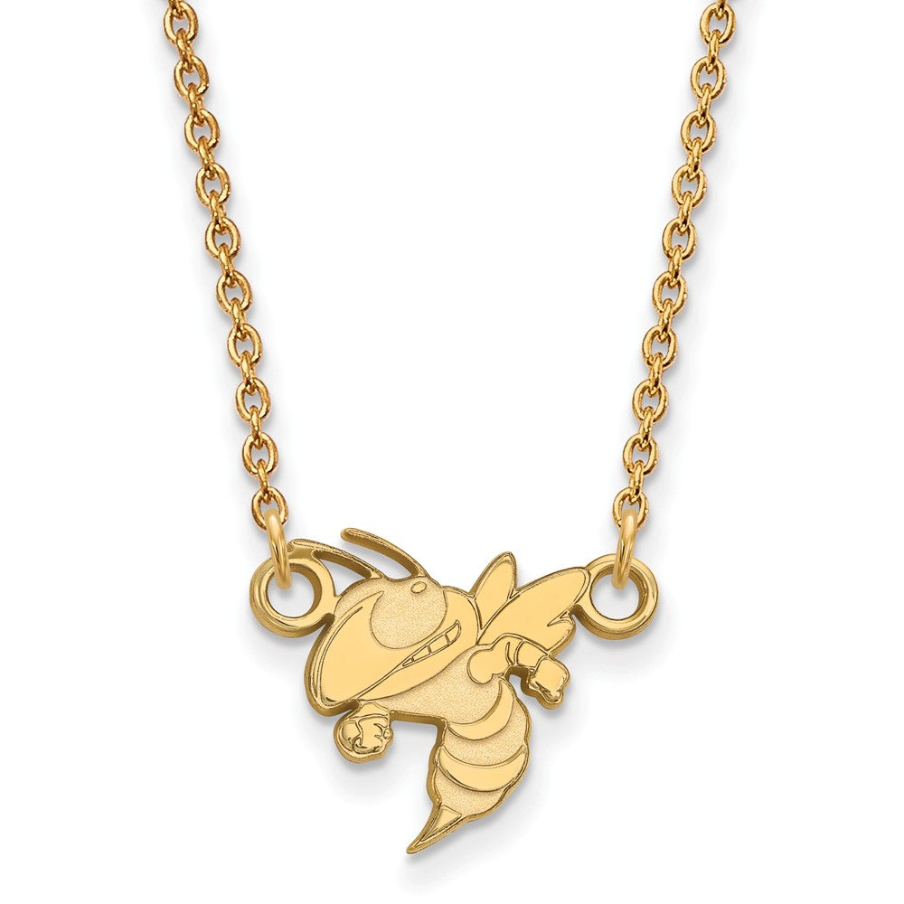 14k Yellow Gold Georgia Technology Small Pendant Necklace, Item N13599 by The Black Bow Jewelry Co.