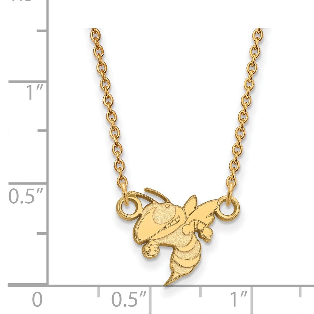 Alternate view of the 14k Yellow Gold Georgia Technology Small Pendant Necklace by The Black Bow Jewelry Co.