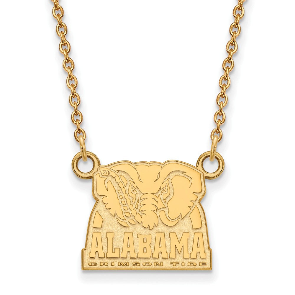 14k Yellow Gold U of Alabama Small Crimson Tide Necklace, Item N13631 by The Black Bow Jewelry Co.