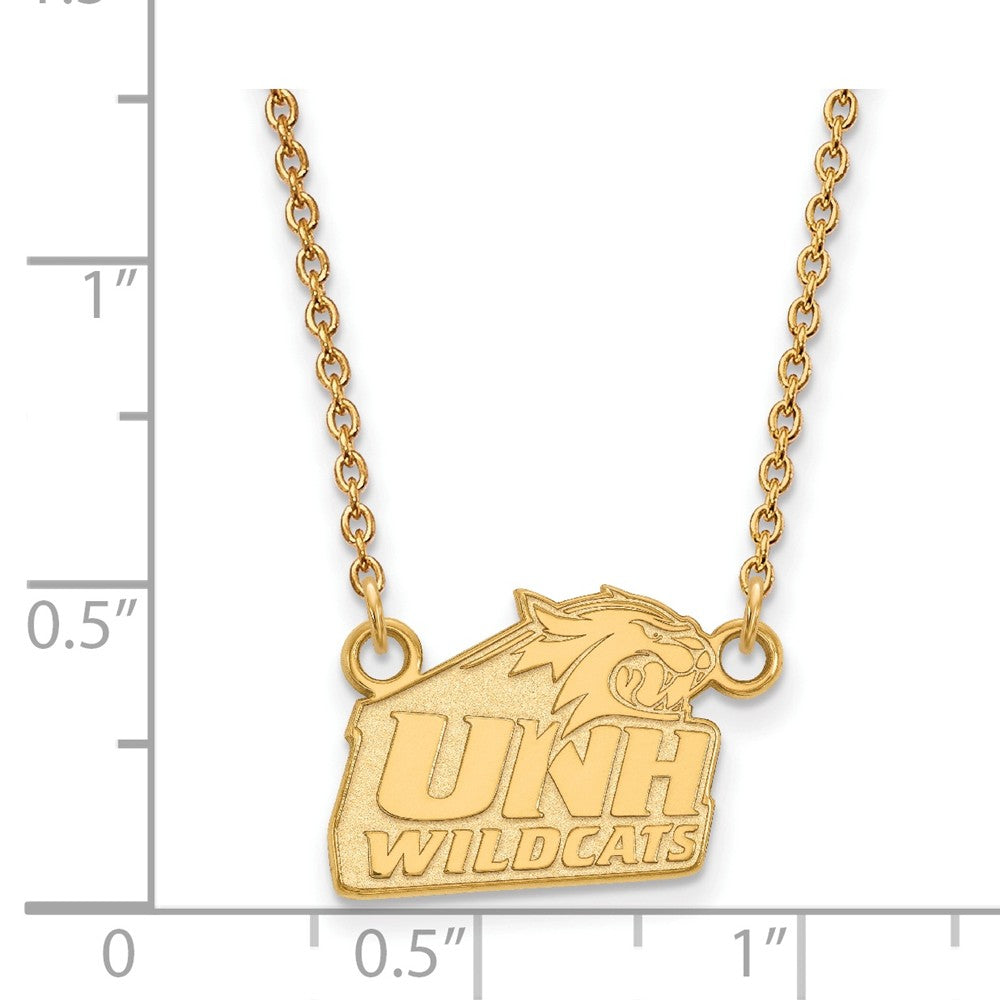Alternate view of the 14k Gold Plated Silver U of New Hampshire Small Pendant Necklace by The Black Bow Jewelry Co.