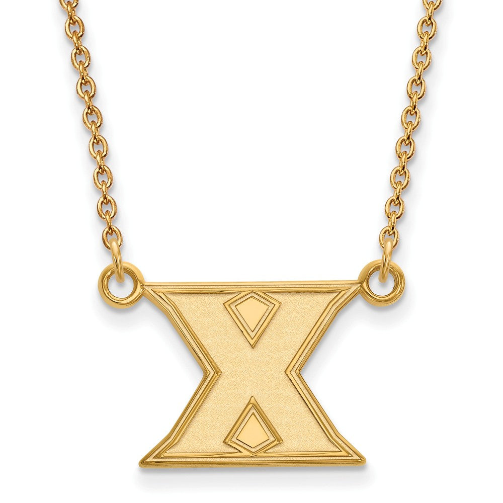 14k Gold Plated Silver Xavier U Small Initial X Pendant Necklace, Item N13648 by The Black Bow Jewelry Co.