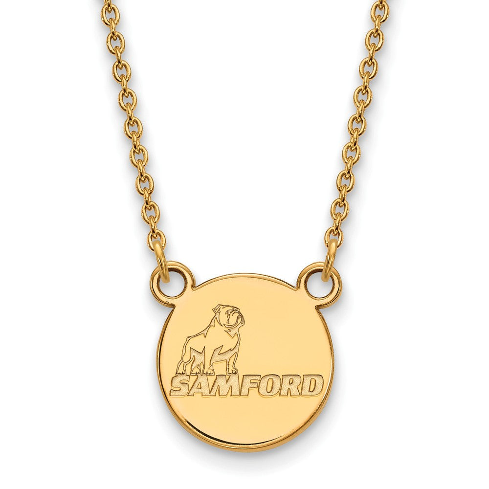 14k Gold Plated Silver Samford U Small Pendant Necklace, Item N13655 by The Black Bow Jewelry Co.