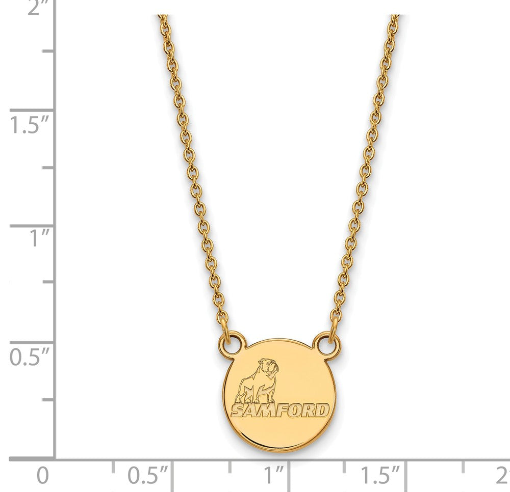Alternate view of the 14k Gold Plated Silver Samford U Small Pendant Necklace by The Black Bow Jewelry Co.