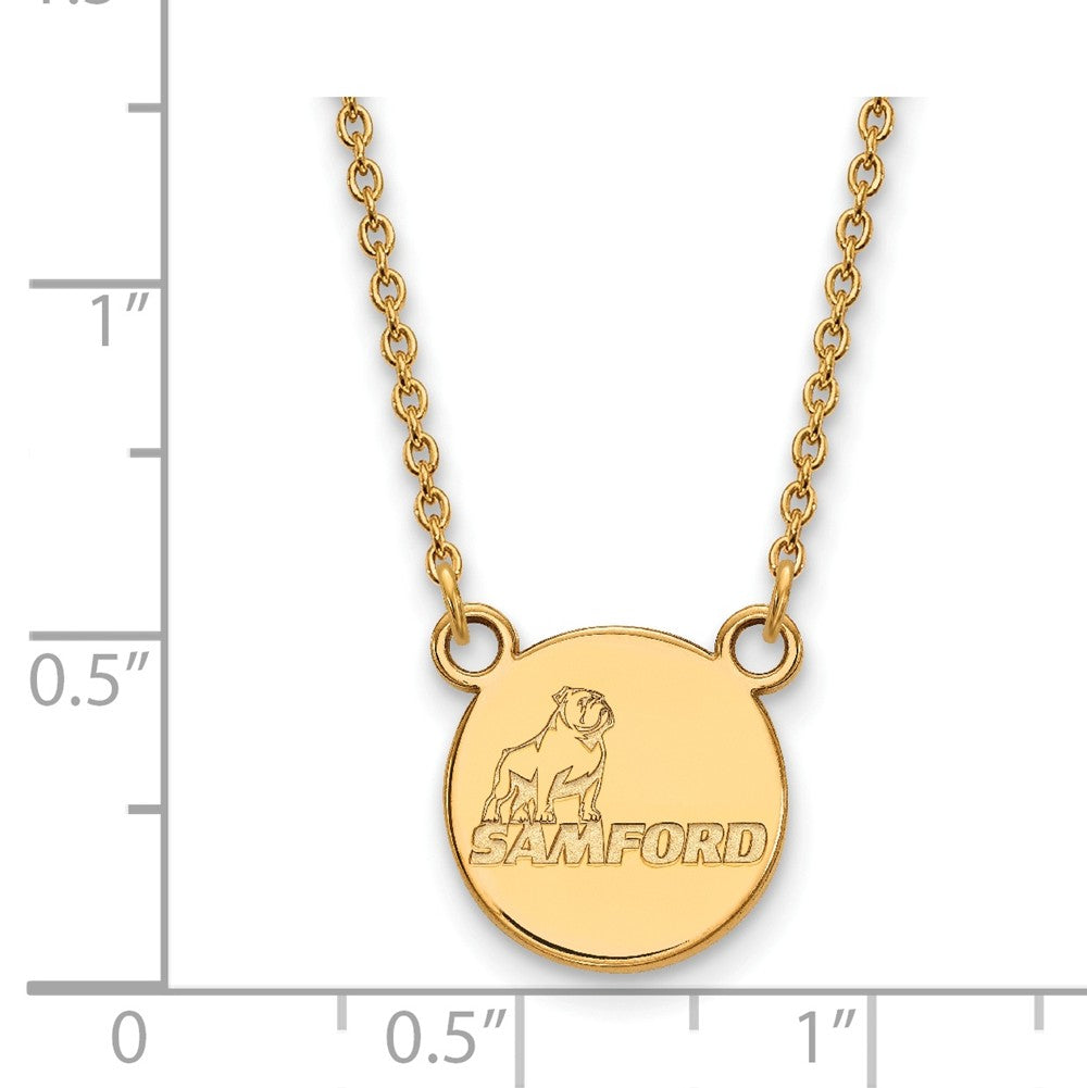 Alternate view of the 14k Gold Plated Silver Samford U Small Pendant Necklace by The Black Bow Jewelry Co.