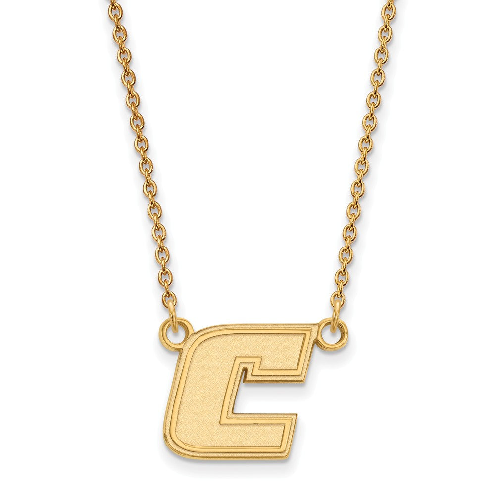14k Gold Plated Silver U of Tenn Chattanooga Small Initial C Necklace, Item N13658 by The Black Bow Jewelry Co.