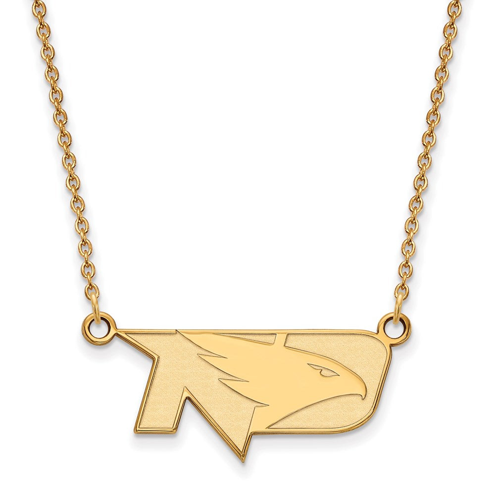 14k Gold Plated Silver North Dakota Small Pendant Necklace, Item N13687 by The Black Bow Jewelry Co.