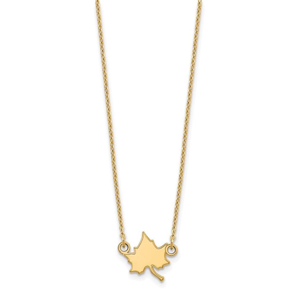 Alternate view of the 14k Gold Plated Silver Indiana State Small Pendant Necklace by The Black Bow Jewelry Co.