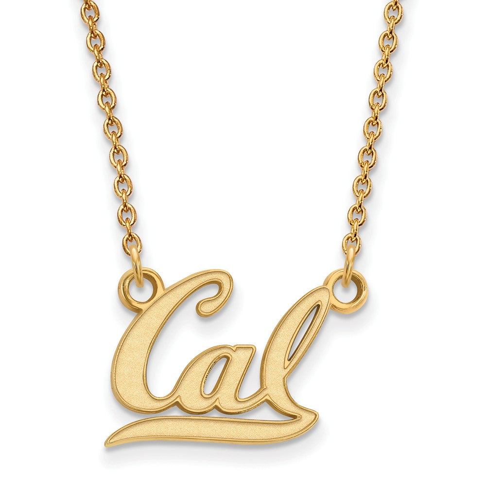 14k Gold Plated Silver California Berkeley Small 'Cal' Charm Necklace, Item N13711 by The Black Bow Jewelry Co.