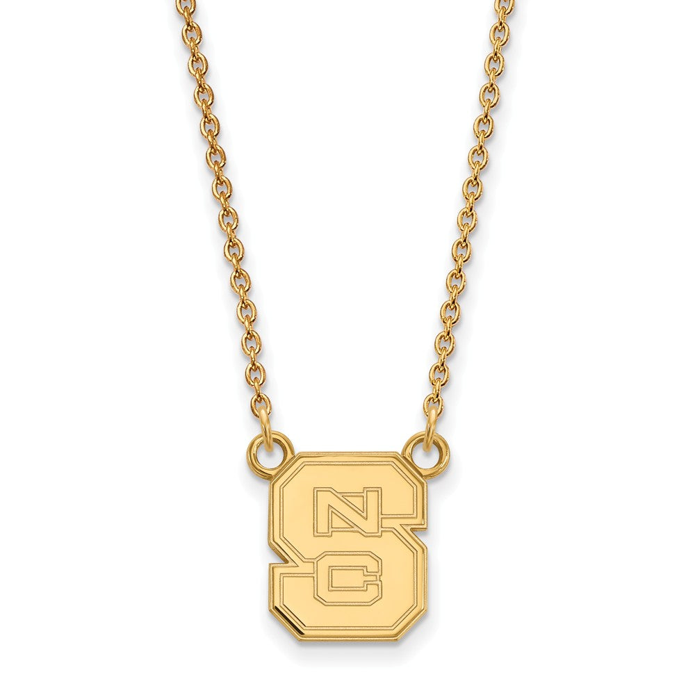 14k Gold Plated Silver North Carolina Sm 'NCS' Pendant Necklace, Item N13742 by The Black Bow Jewelry Co.