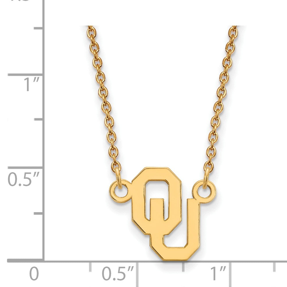 Alternate view of the 14k Gold Plated Silver Oklahoma Small Pendant Necklace by The Black Bow Jewelry Co.