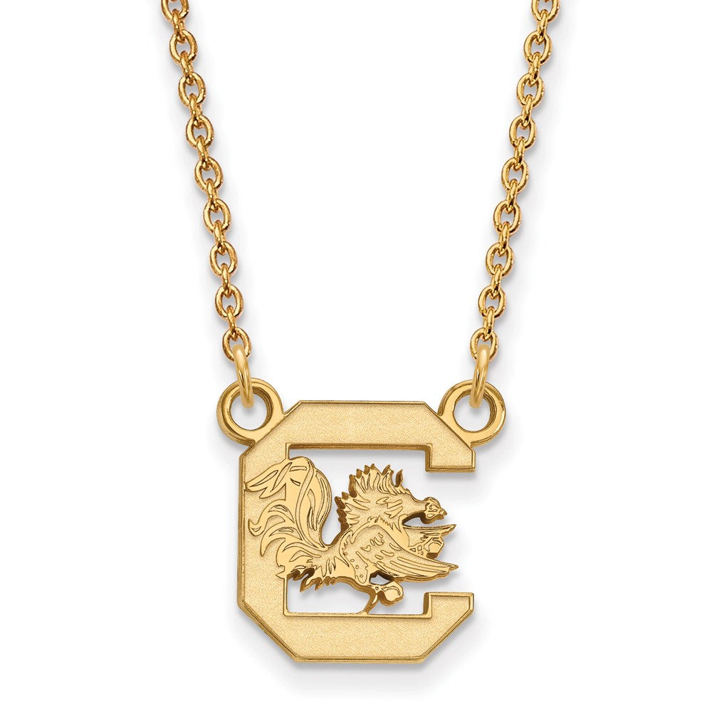 14k Gold Plated Silver South Carolina Small Pendant Necklace, Item N13756 by The Black Bow Jewelry Co.