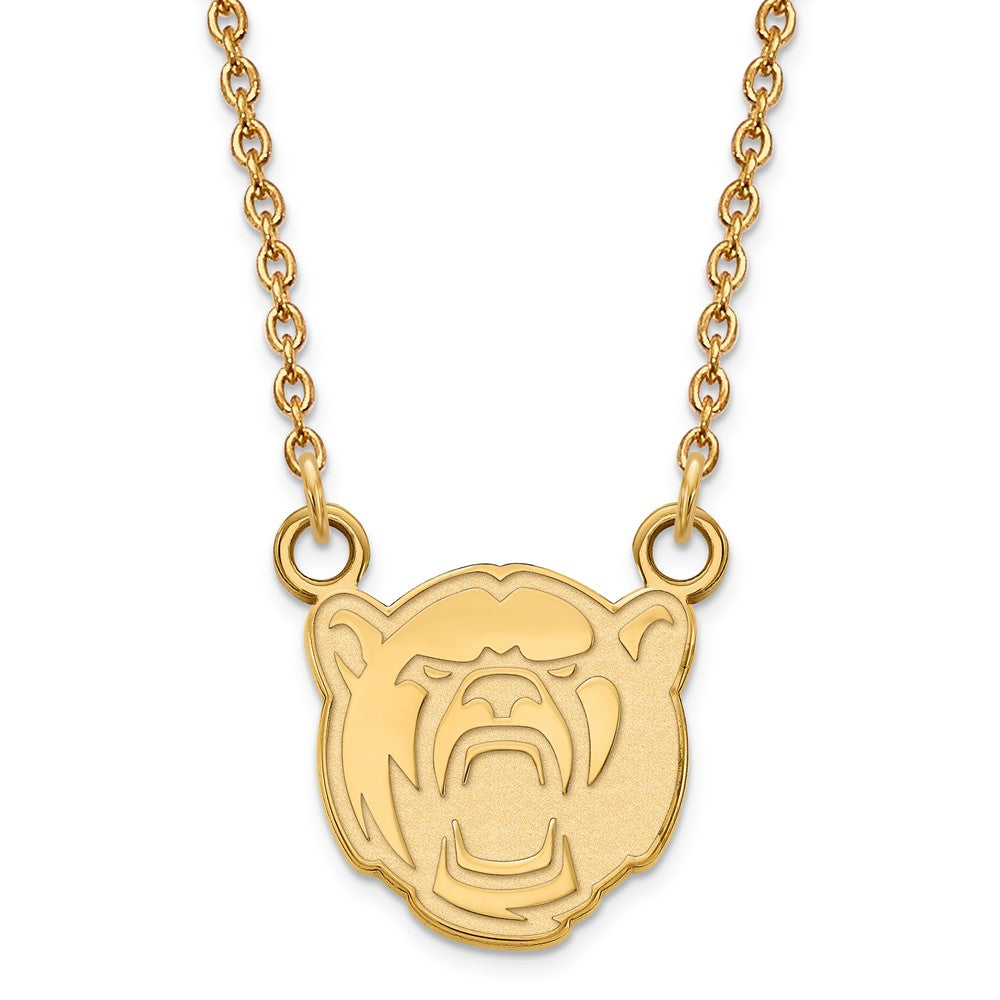 14k Gold Plated Silver Baylor U Small Pendant Necklace, Item N13767 by The Black Bow Jewelry Co.