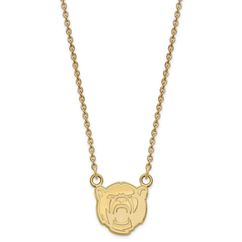 Alternate view of the 14k Gold Plated Silver Baylor U Small Pendant Necklace by The Black Bow Jewelry Co.