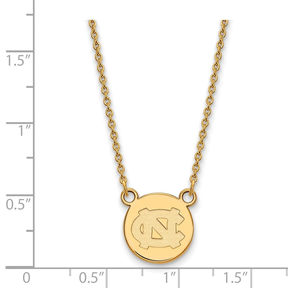 Alternate view of the 14k Gold Plated Silver North Carolina Small Disc Necklace by The Black Bow Jewelry Co.