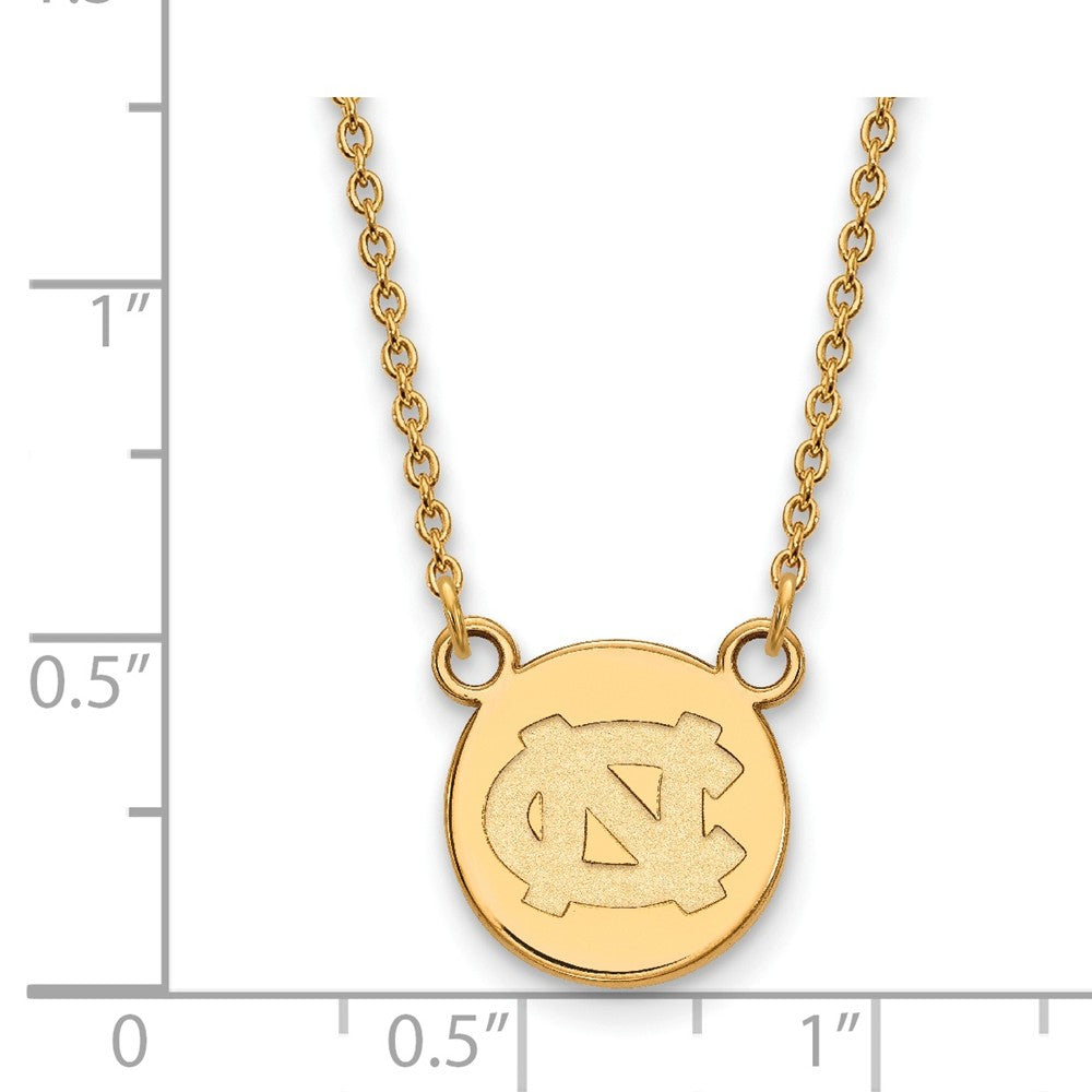 Alternate view of the 14k Gold Plated Silver North Carolina Small Disc Necklace by The Black Bow Jewelry Co.