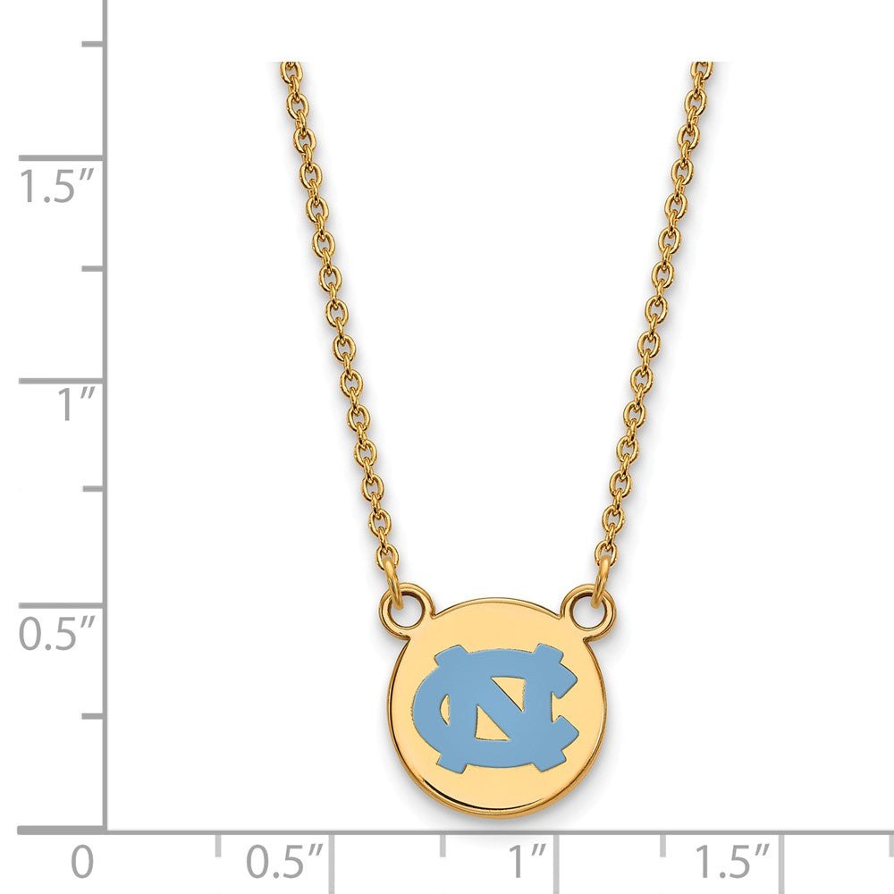 Alternate view of the 14k Gold Plated Silver North Carolina Sm Enamel Pendant Necklace by The Black Bow Jewelry Co.