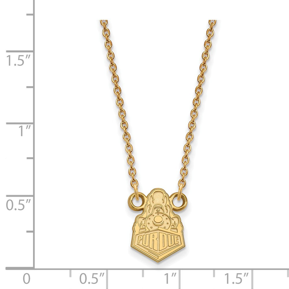 Alternate view of the 14k Gold Plated Silver Purdue Small Logo Pendant Necklace by The Black Bow Jewelry Co.