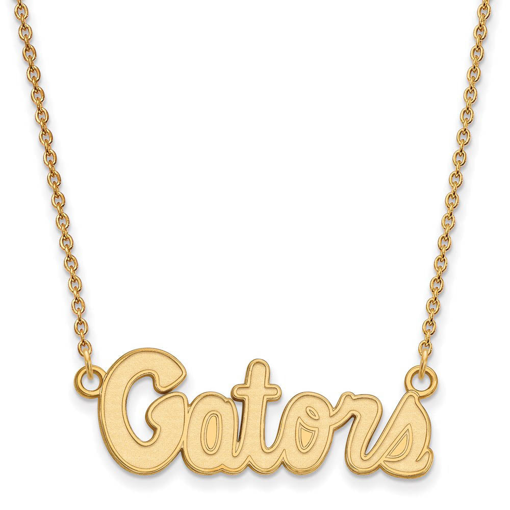 14k Gold Plated Silver U of Florida Small Gators Pendant Necklace, Item N13784 by The Black Bow Jewelry Co.