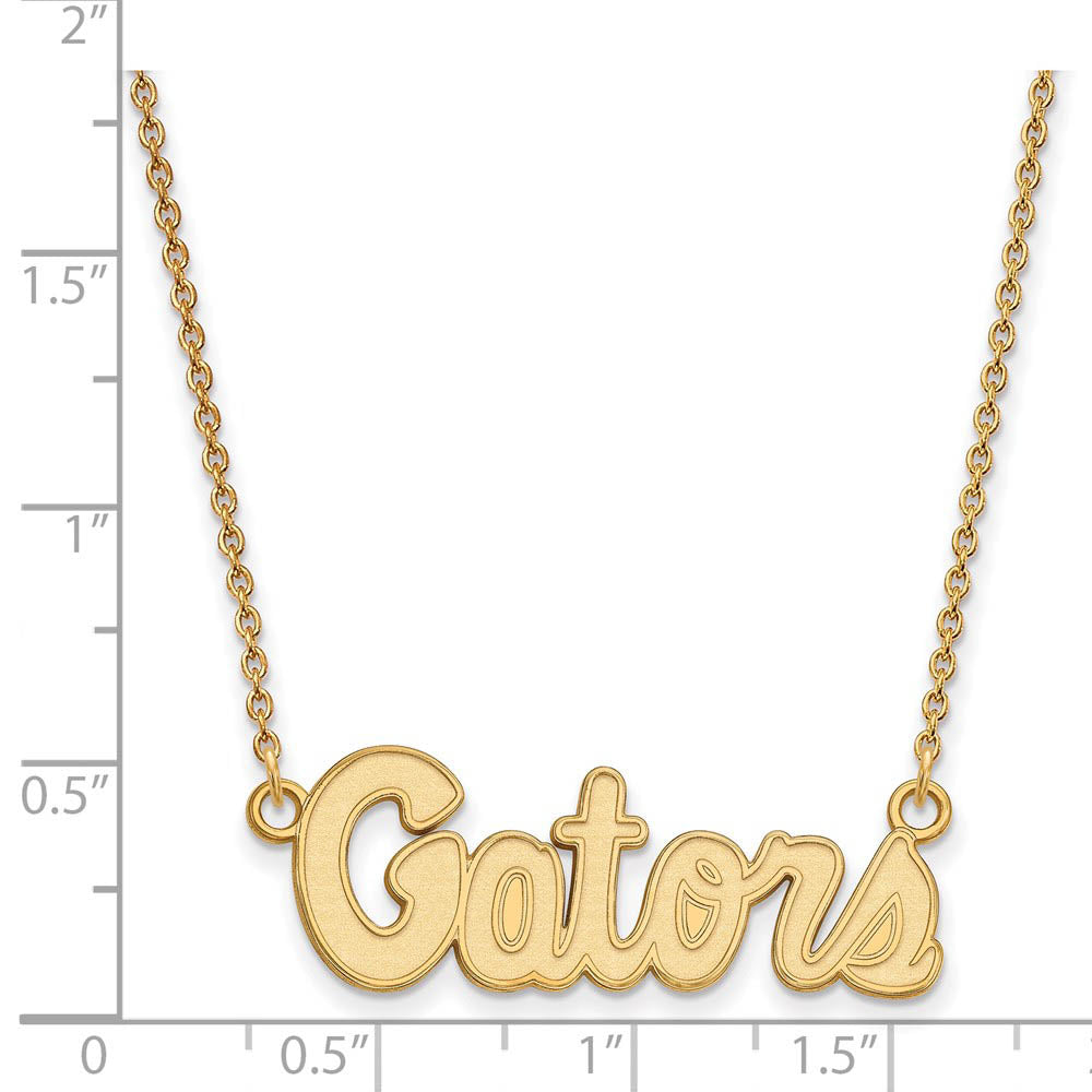 Alternate view of the 14k Gold Plated Silver U of Florida Small Gators Pendant Necklace by The Black Bow Jewelry Co.