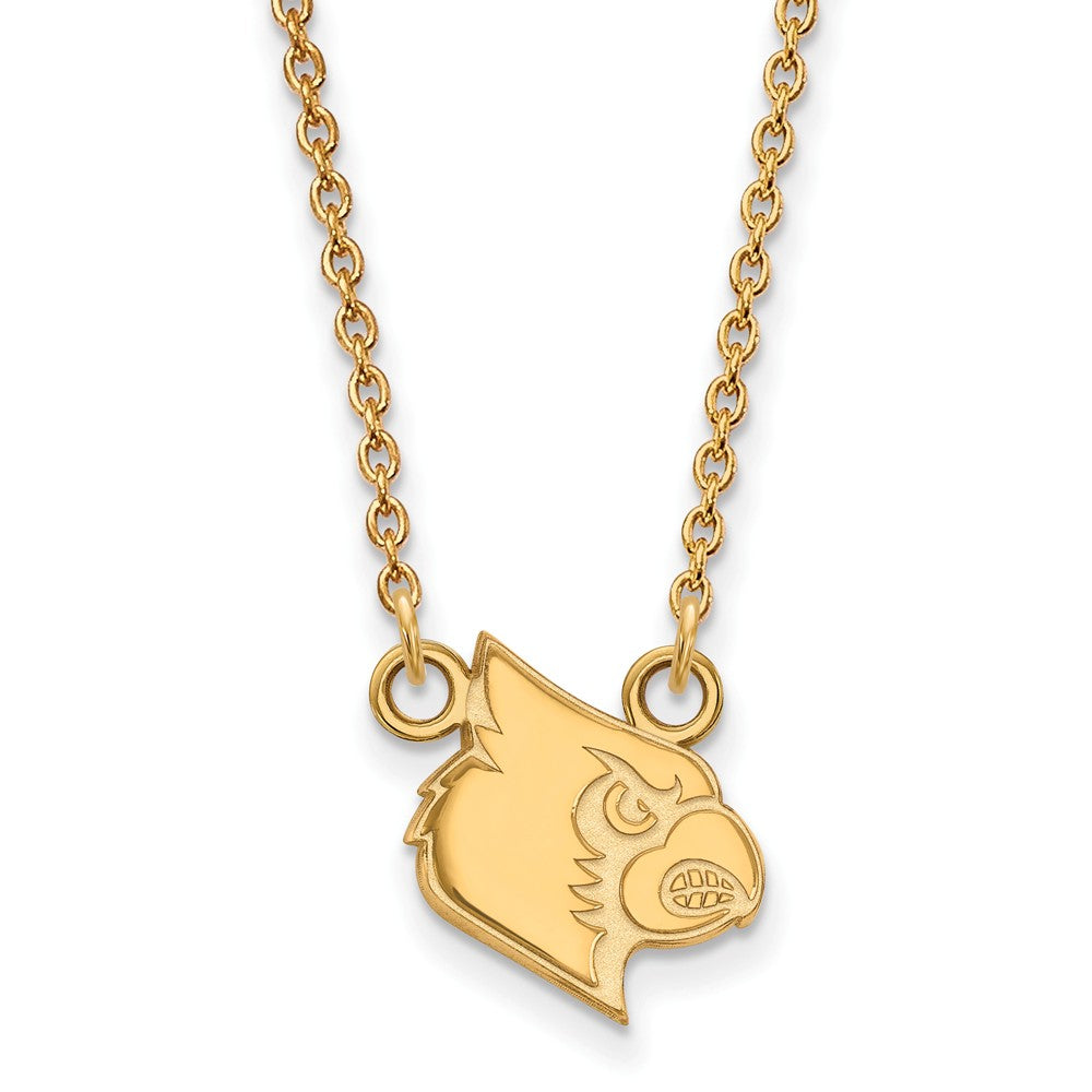 14k Gold Plated Silver U of Louisville Small Pendant Necklace, Item N13786 by The Black Bow Jewelry Co.