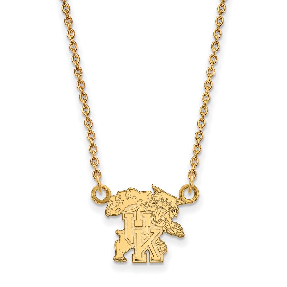 14k Gold Plated Silver U of Kentucky Sm Wildcats UK Necklace, Item N13809 by The Black Bow Jewelry Co.