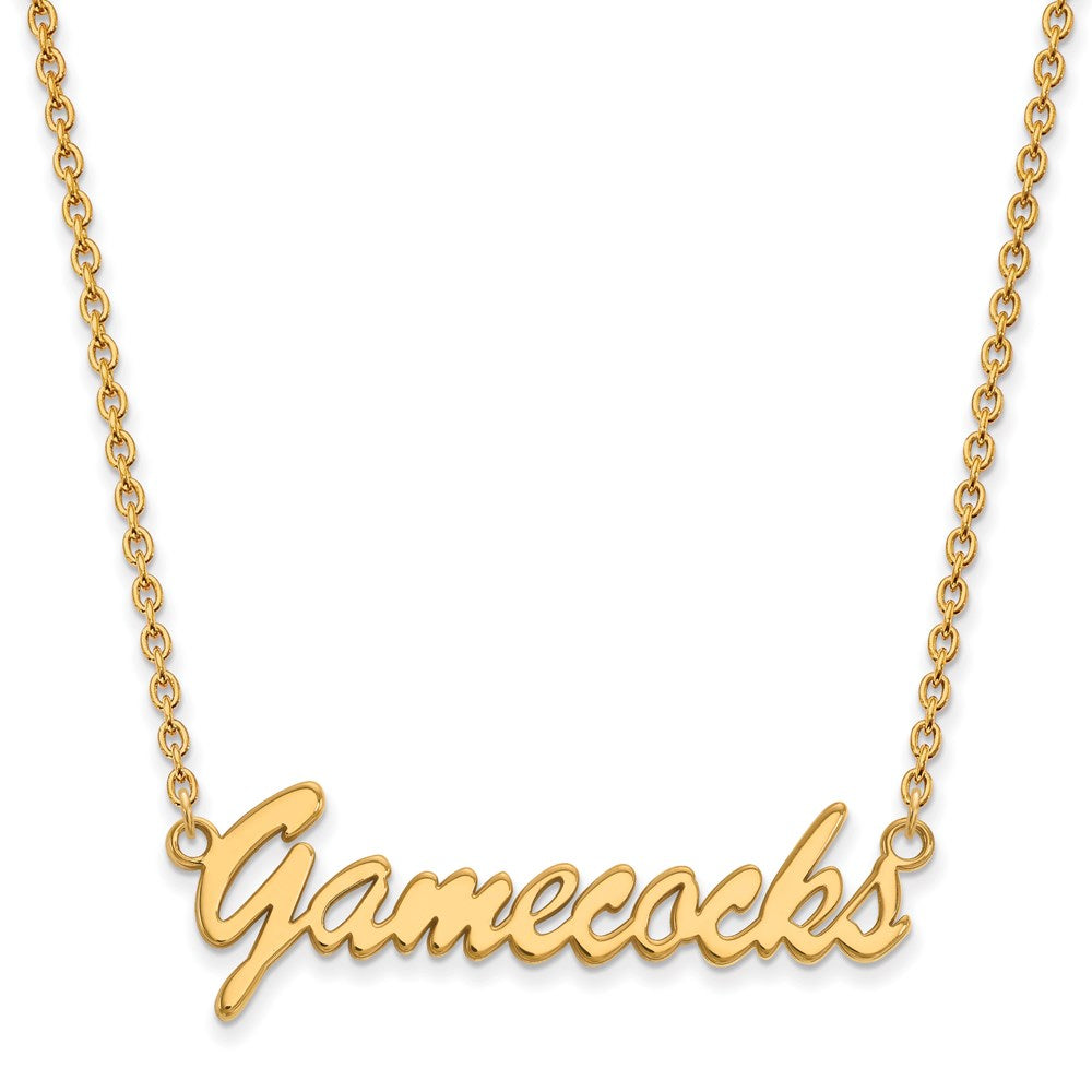 14k Gold Plated Silver South Carolina Medium Pendant Necklace, Item N13826 by The Black Bow Jewelry Co.