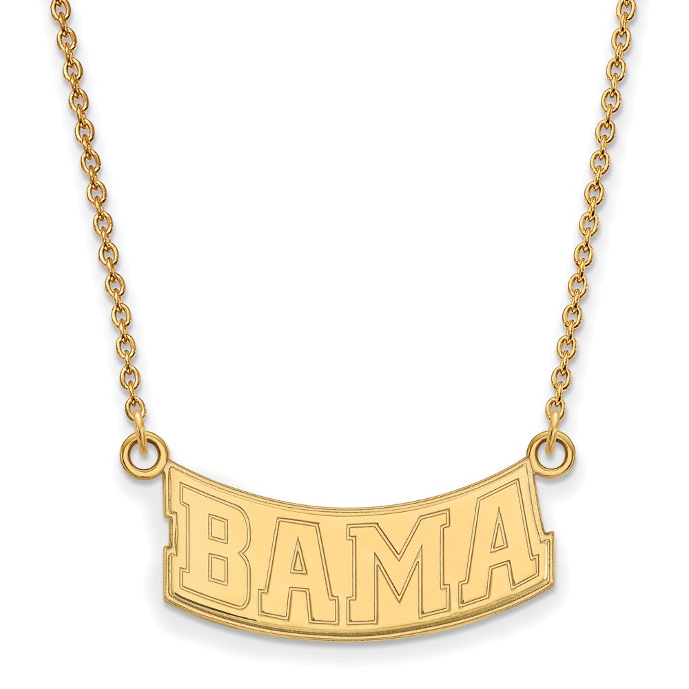 14k Gold Plated Silver U of Alabama Small Pendant Necklace, Item N13831 by The Black Bow Jewelry Co.