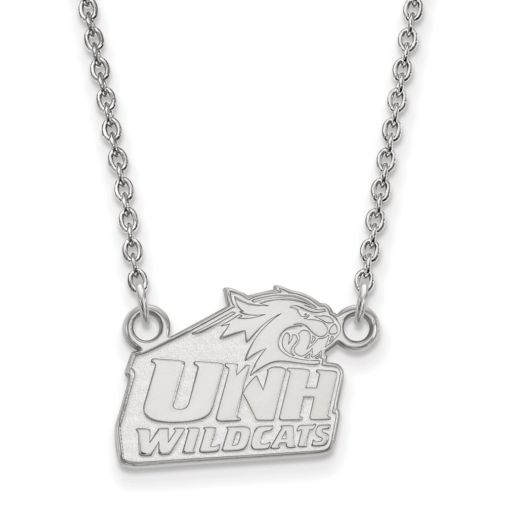 Sterling Silver U of New Hampshire Small Logo Pendant Necklace, Item N13843 by The Black Bow Jewelry Co.