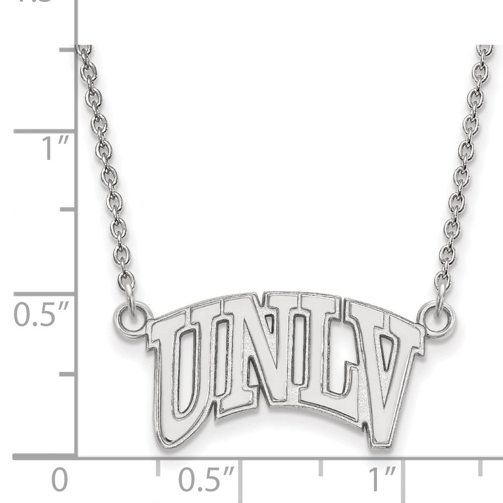 Alternate view of the Sterling Silver U of Nevada Las Vegas Small Pendant Necklace by The Black Bow Jewelry Co.